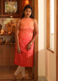 Coral Sunset Pure Banarasi Ombre Top