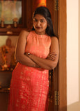 Coral Sunset Pure Banarasi Ombre Top
