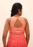 Coral Sunset Pure Banarasi Ombre Top