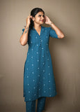 Teal Dot Cotton Co-ord